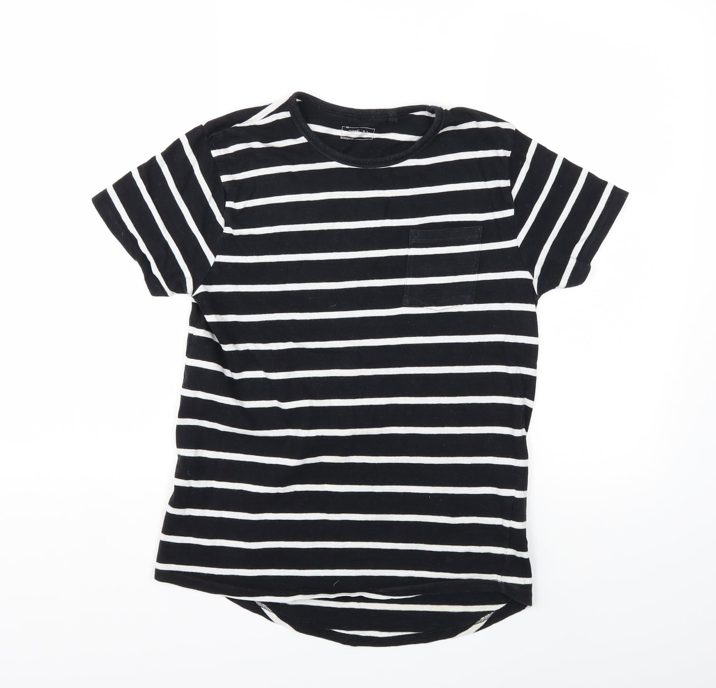 NEXT Girls Black Striped  Basic T-Shirt Size 12 Years