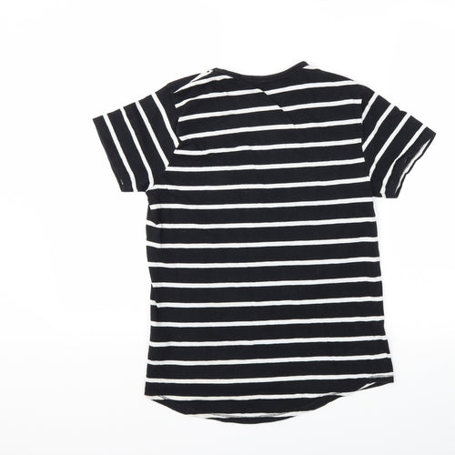 NEXT Girls Black Striped  Basic T-Shirt Size 12 Years