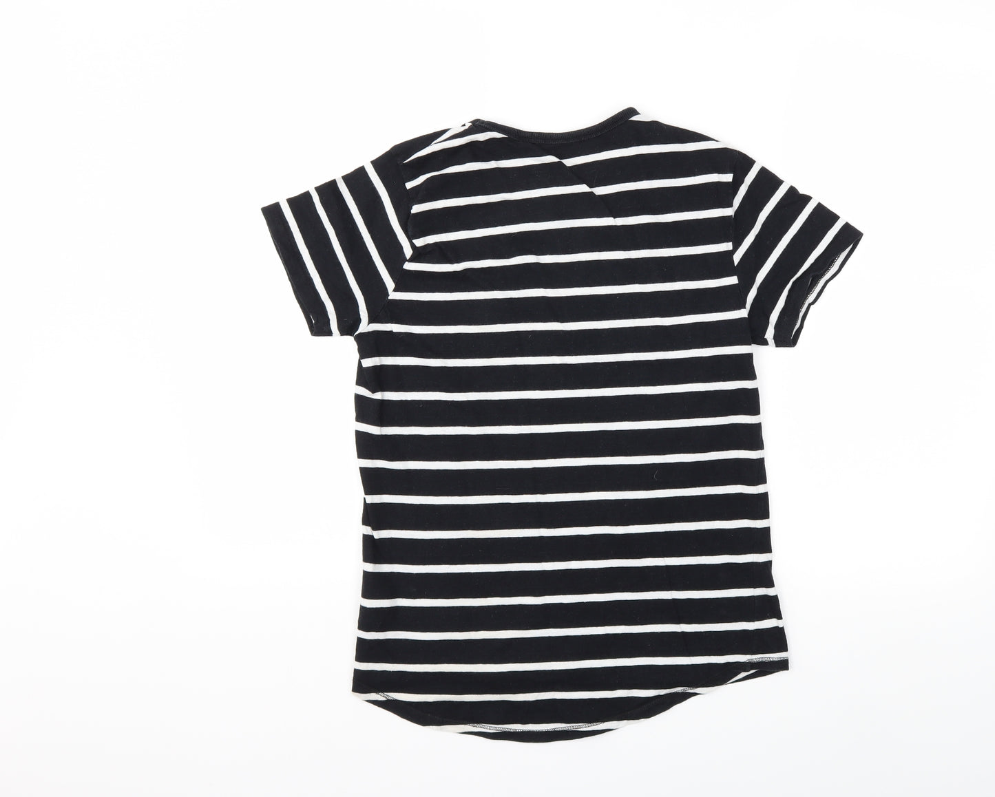 NEXT Girls Black Striped  Basic T-Shirt Size 12 Years
