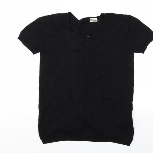 tezens Womens Black  Knit Pullover Jumper Size S