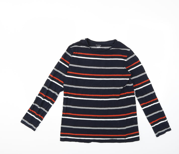 Primark Boys Brown Striped Basic T-Shirt Size 12 Years