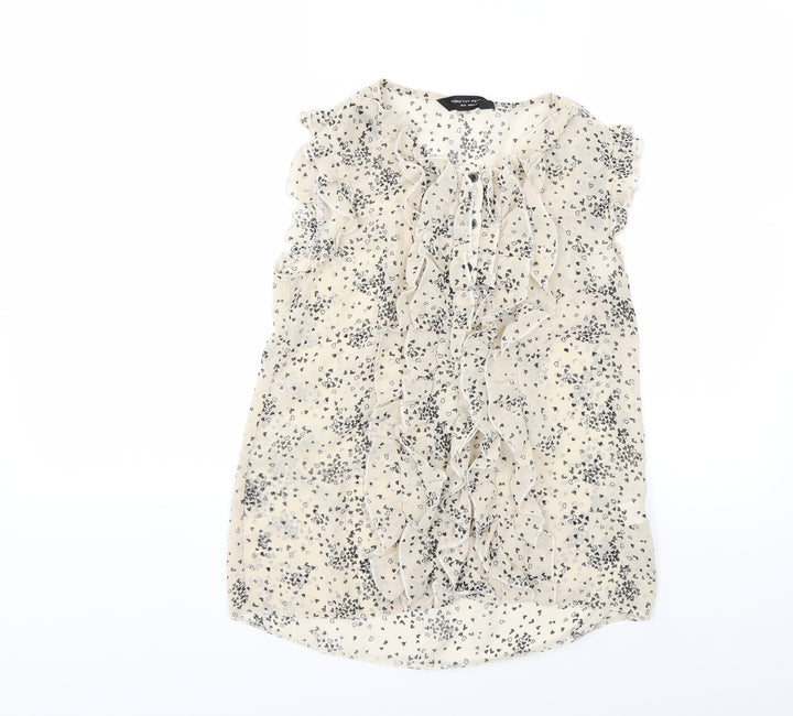 Dorothy Perkins Womens Beige   Basic Blouse Size 8