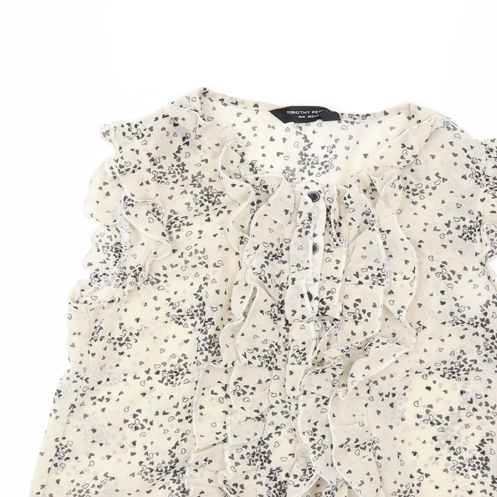 Dorothy Perkins Womens Beige   Basic Blouse Size 8