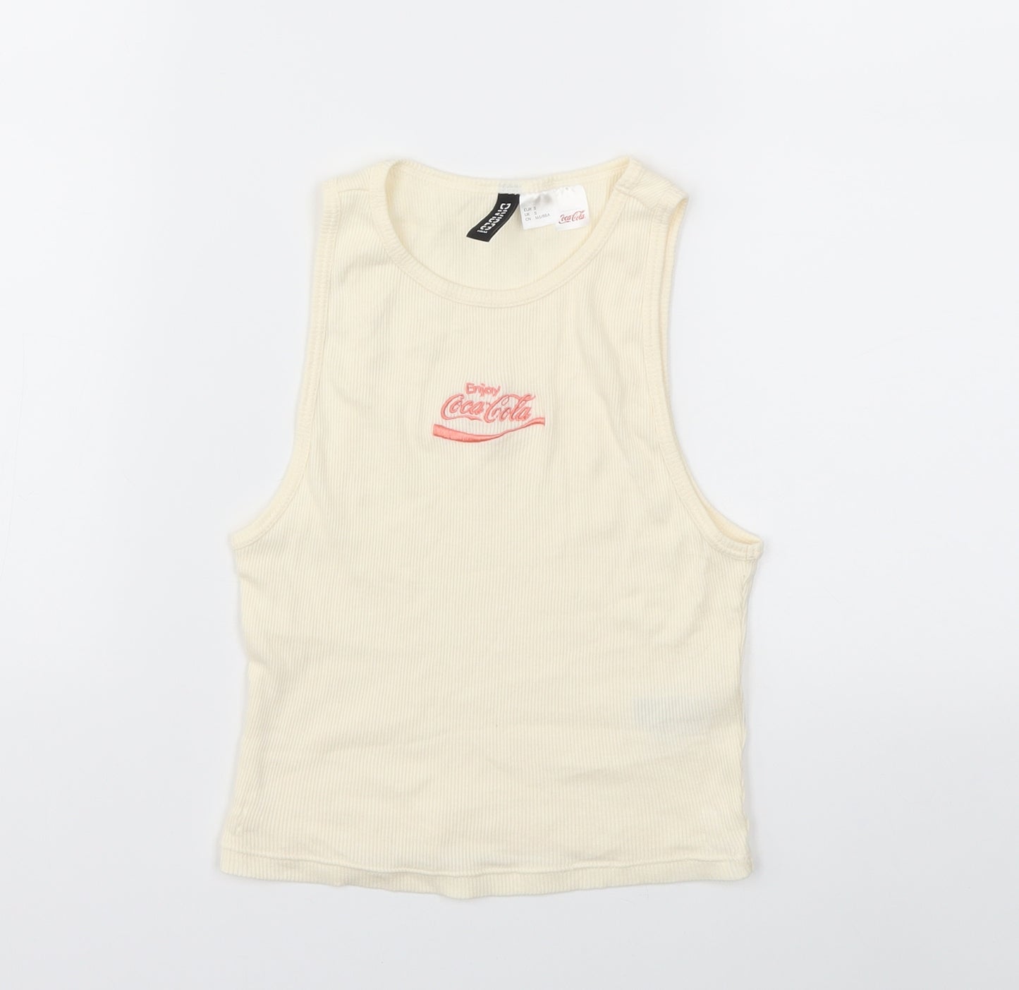 H&M Womens Ivory   Tunic Tank Size S  - Coca Cola