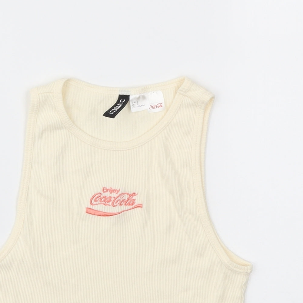 H&M Womens Ivory   Tunic Tank Size S  - Coca Cola