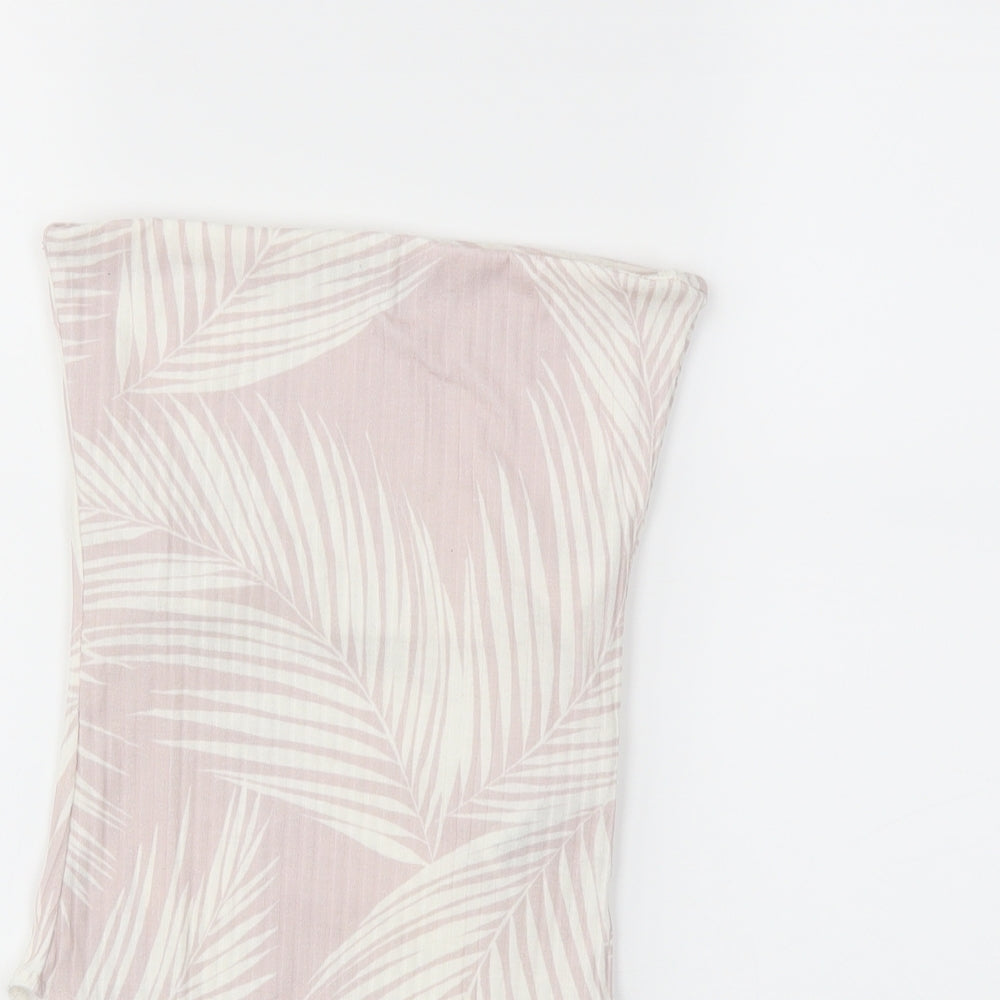 New Look Womens White Floral  Basic Tank Size 6  - Bodysuit