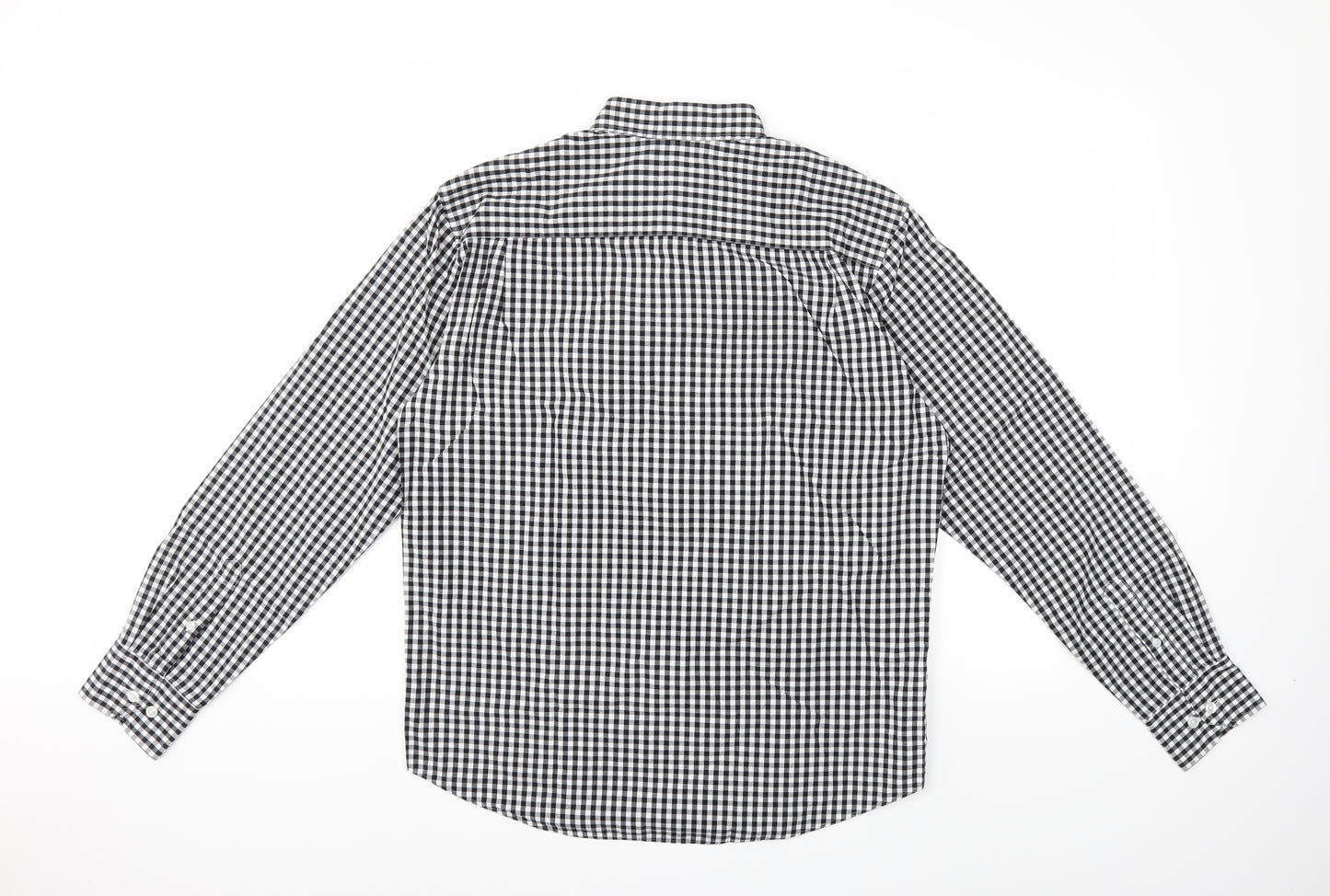 Marks and Spencer Mens Black Check   Button-Up Size M