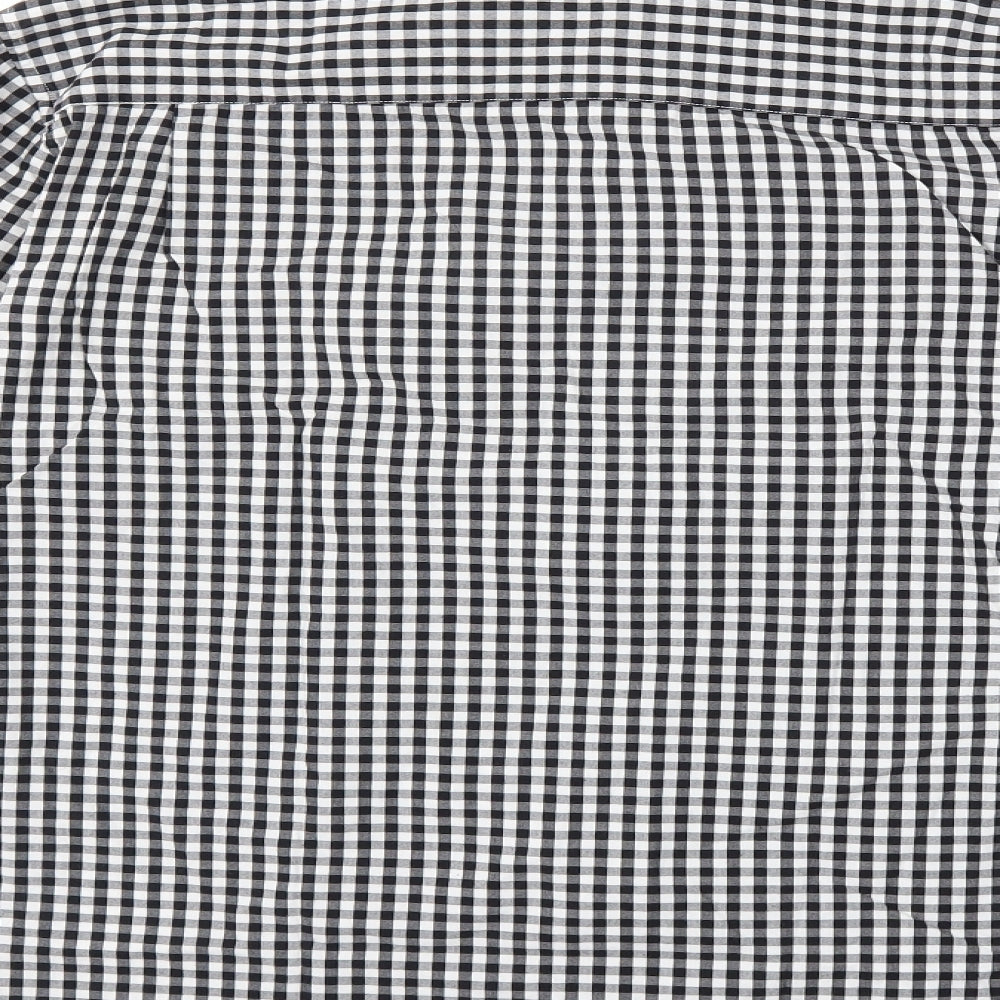 Marks and Spencer Mens Black Check   Button-Up Size M