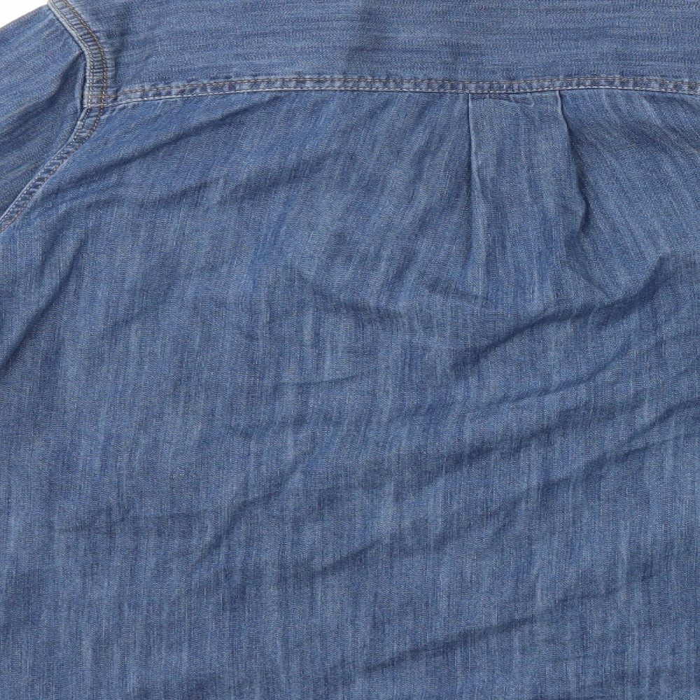 Marks and Spencer Womens Blue  Denim Basic Button-Up Size 20