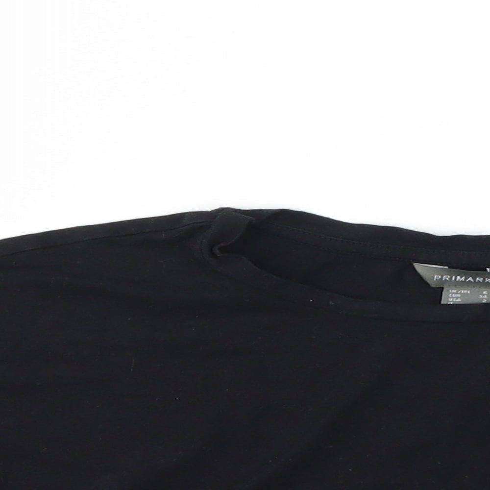 Primark Womens Black   Cropped T-Shirt Size 6