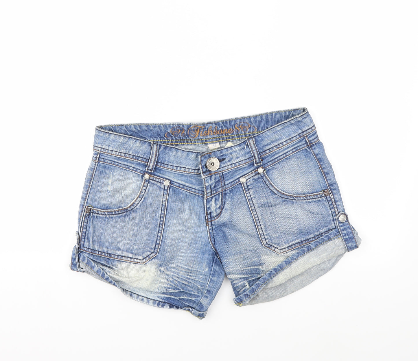 Preworn Womens Blue  Denim Hot Pants Shorts Size M