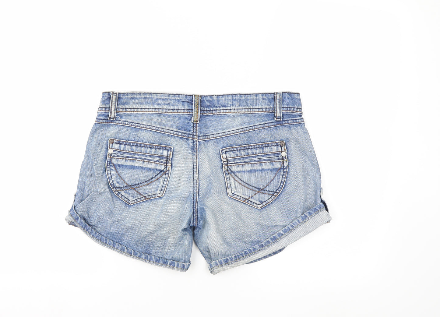 Preworn Womens Blue  Denim Hot Pants Shorts Size M