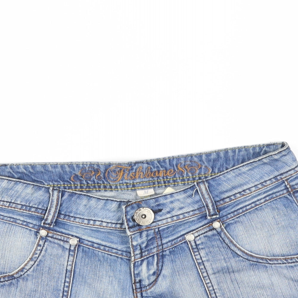 Preworn Womens Blue  Denim Hot Pants Shorts Size M