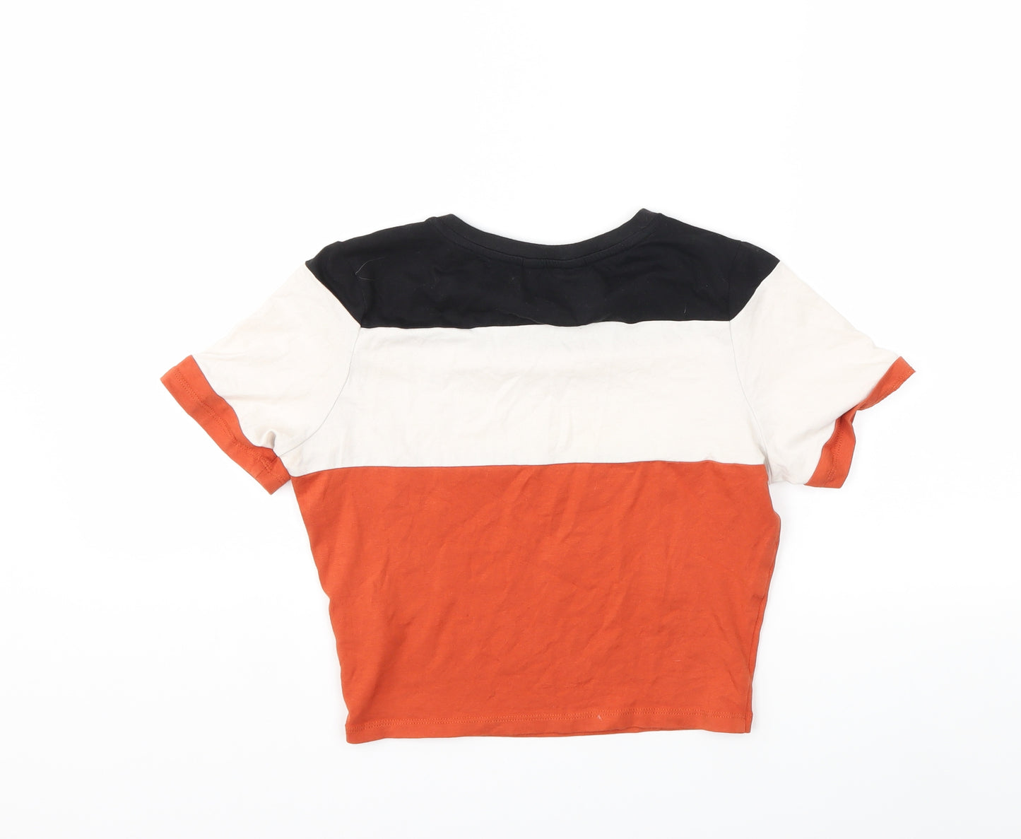 New Look Girls Orange Striped  Basic T-Shirt Size 10 Years