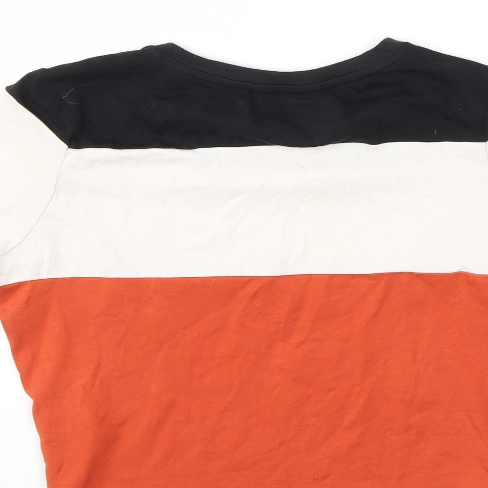 New Look Girls Orange Striped  Basic T-Shirt Size 10 Years