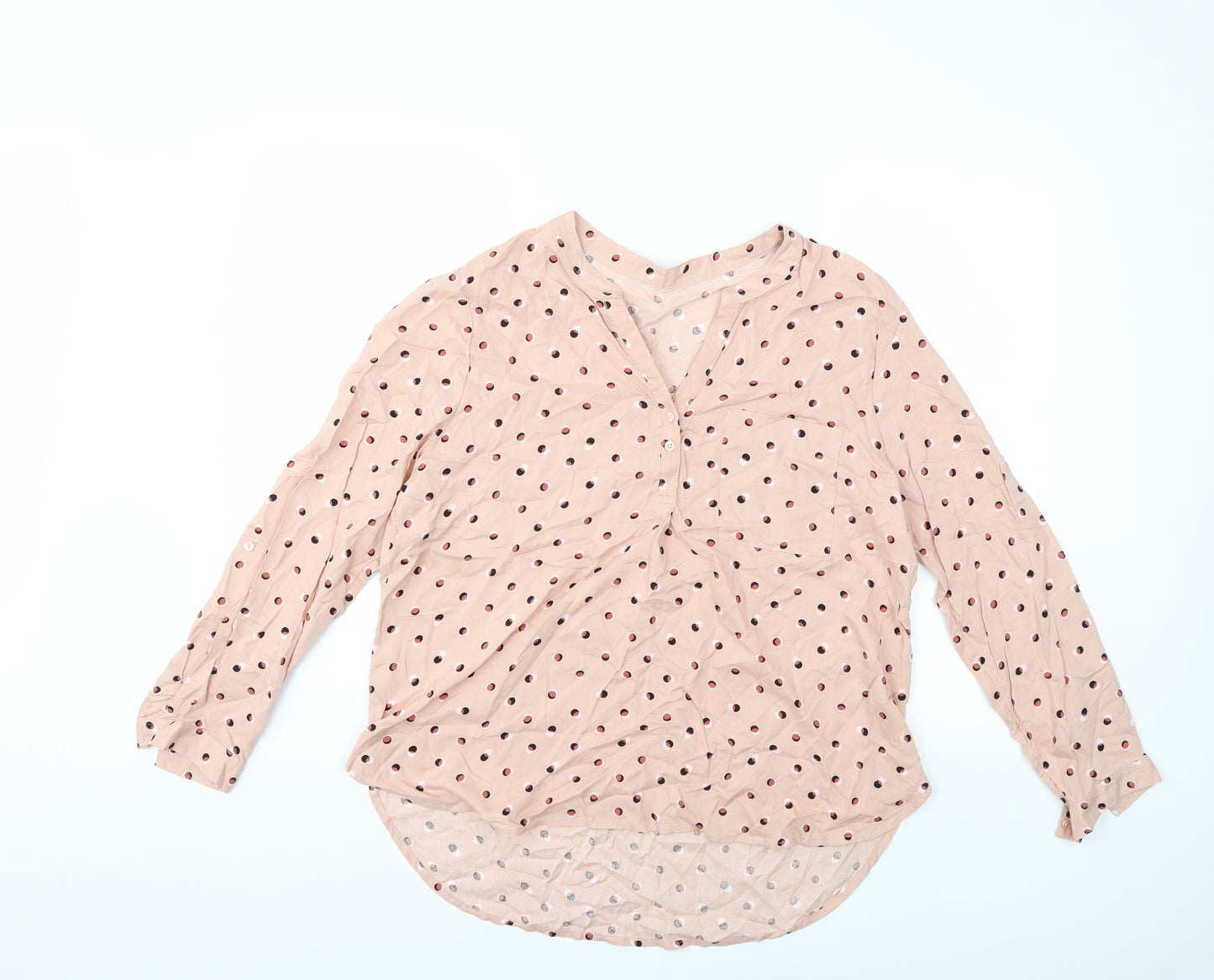 Marks and Spencer Womens Pink Polka Dot  Basic Blouse Size 16