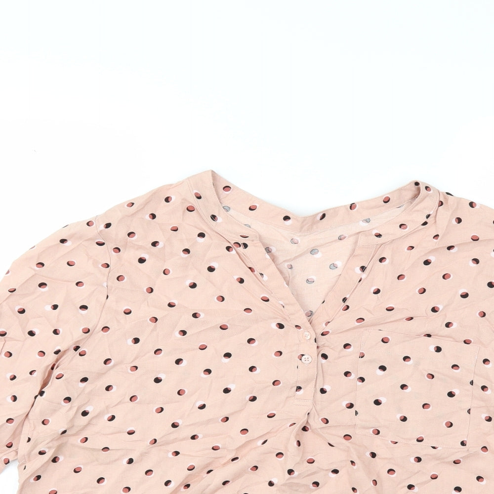 Marks and Spencer Womens Pink Polka Dot  Basic Blouse Size 16