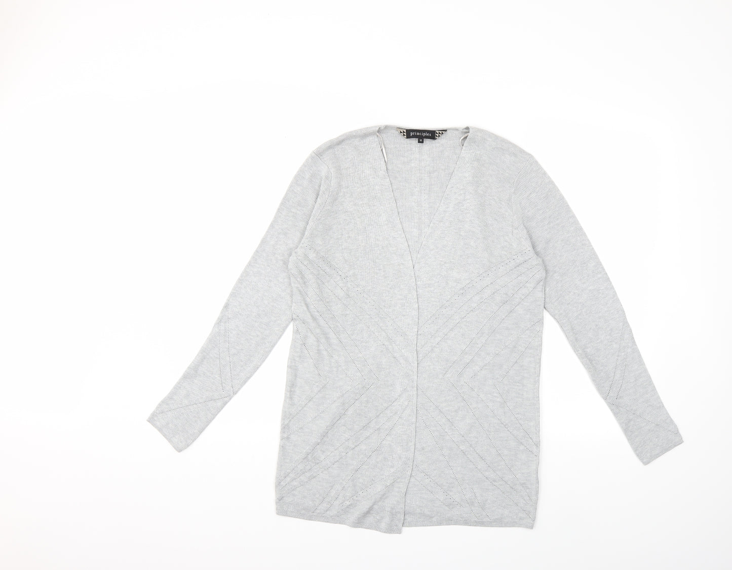 Principles Womens Grey  Knit Cardigan Jumper Size 12