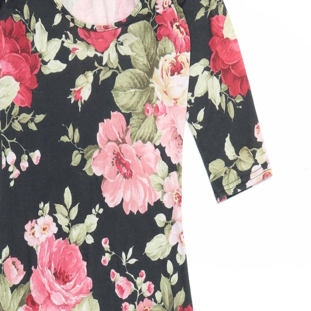 Miso Womens Black Floral  Bodycon  Size 8