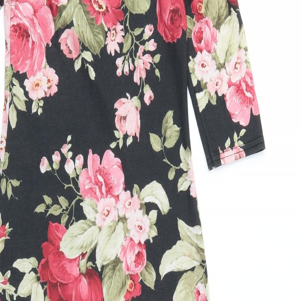 Miso Womens Black Floral  Bodycon  Size 8