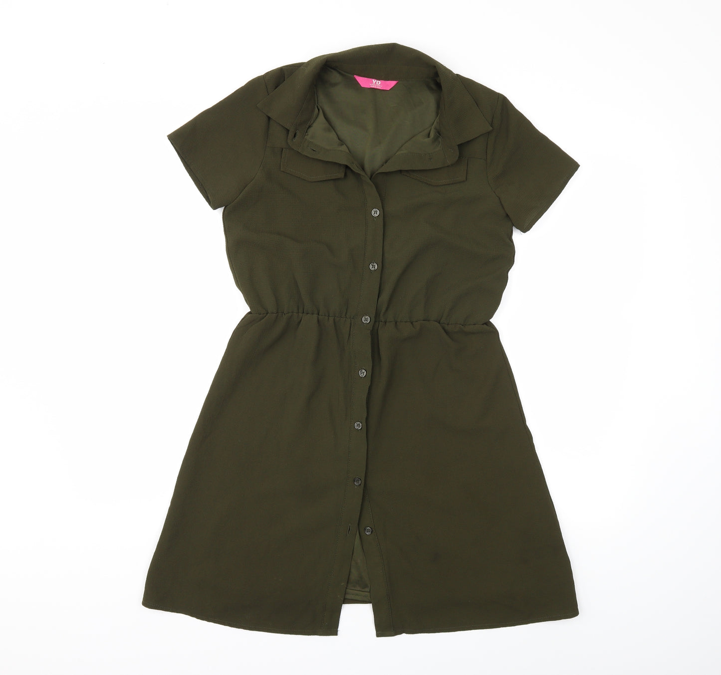 Young Dimension Girls Green   Shirt Dress  Size 12 Years