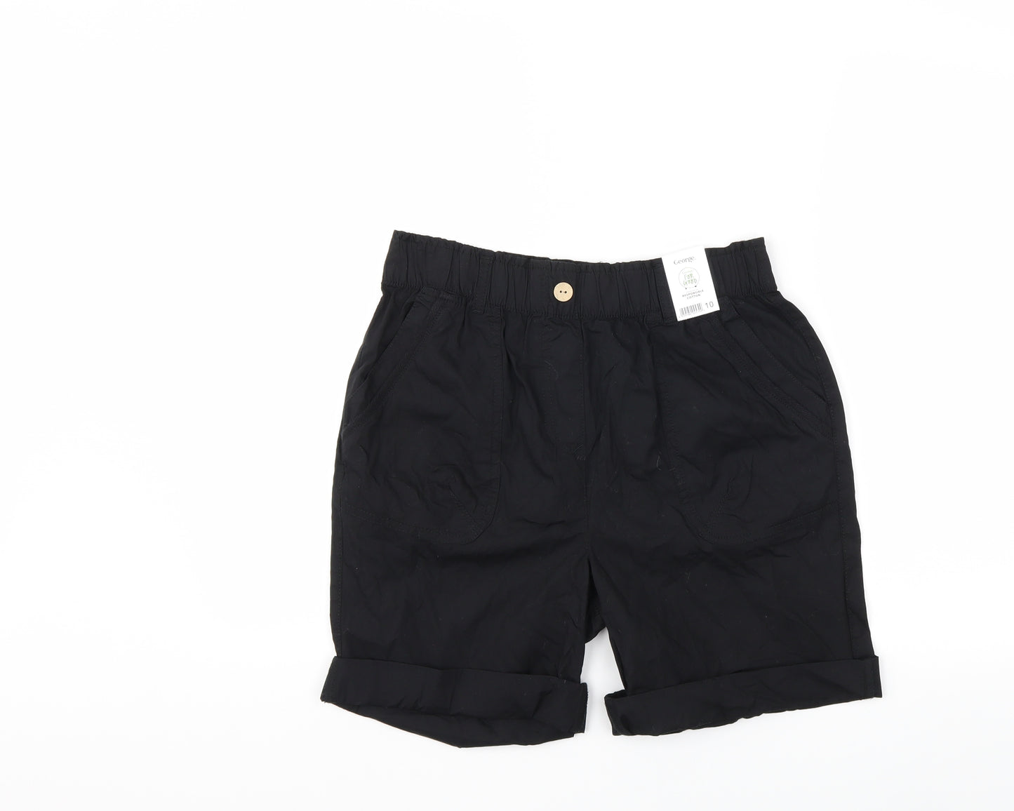 George Womens Black   Chino Shorts Size 10