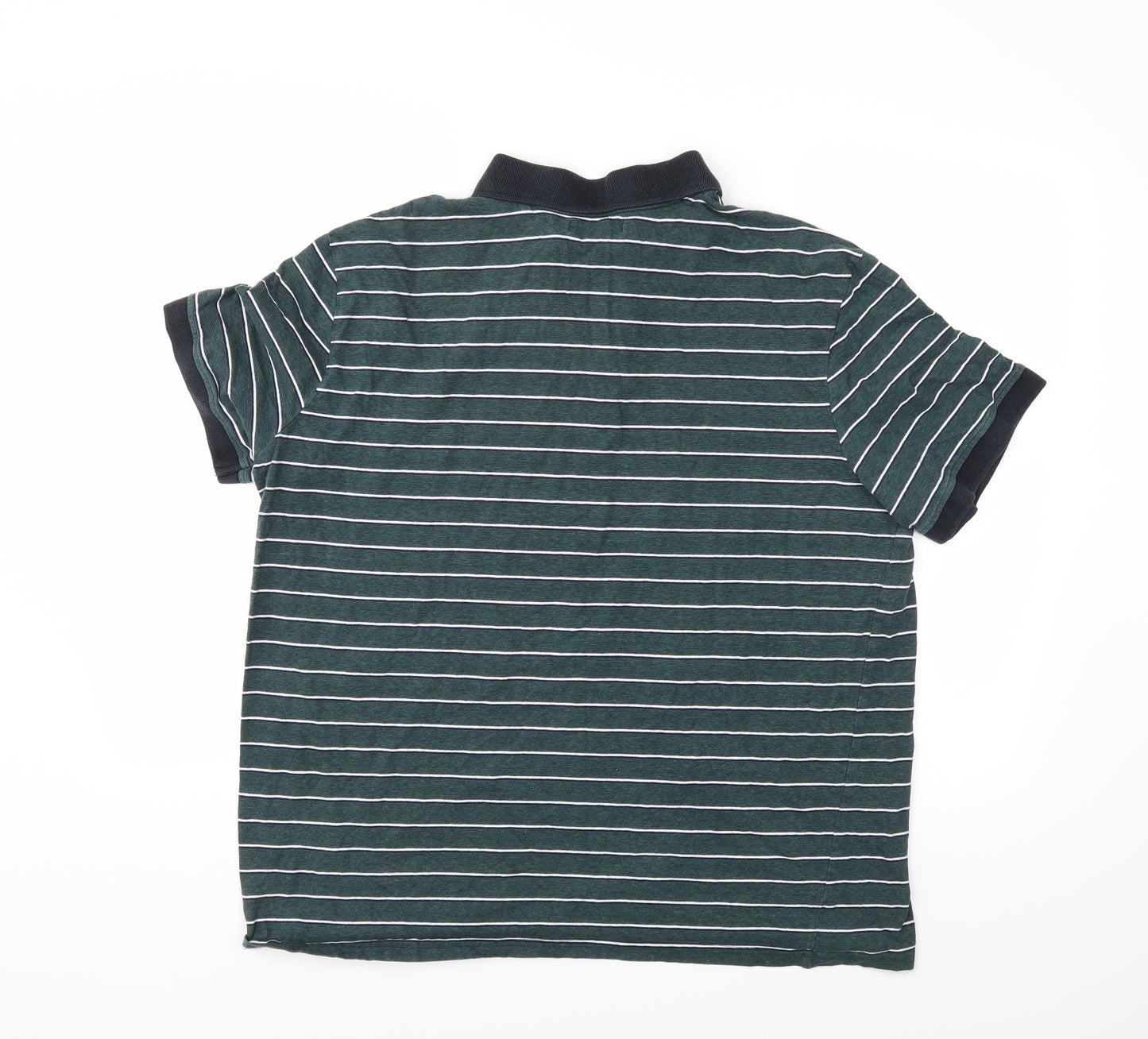 TU Mens Green Striped   Polo Size XL