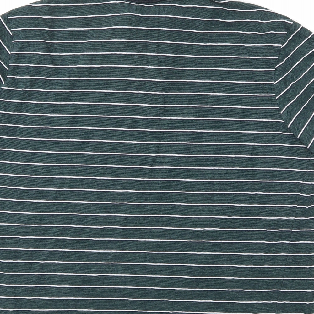 TU Mens Green Striped   Polo Size XL