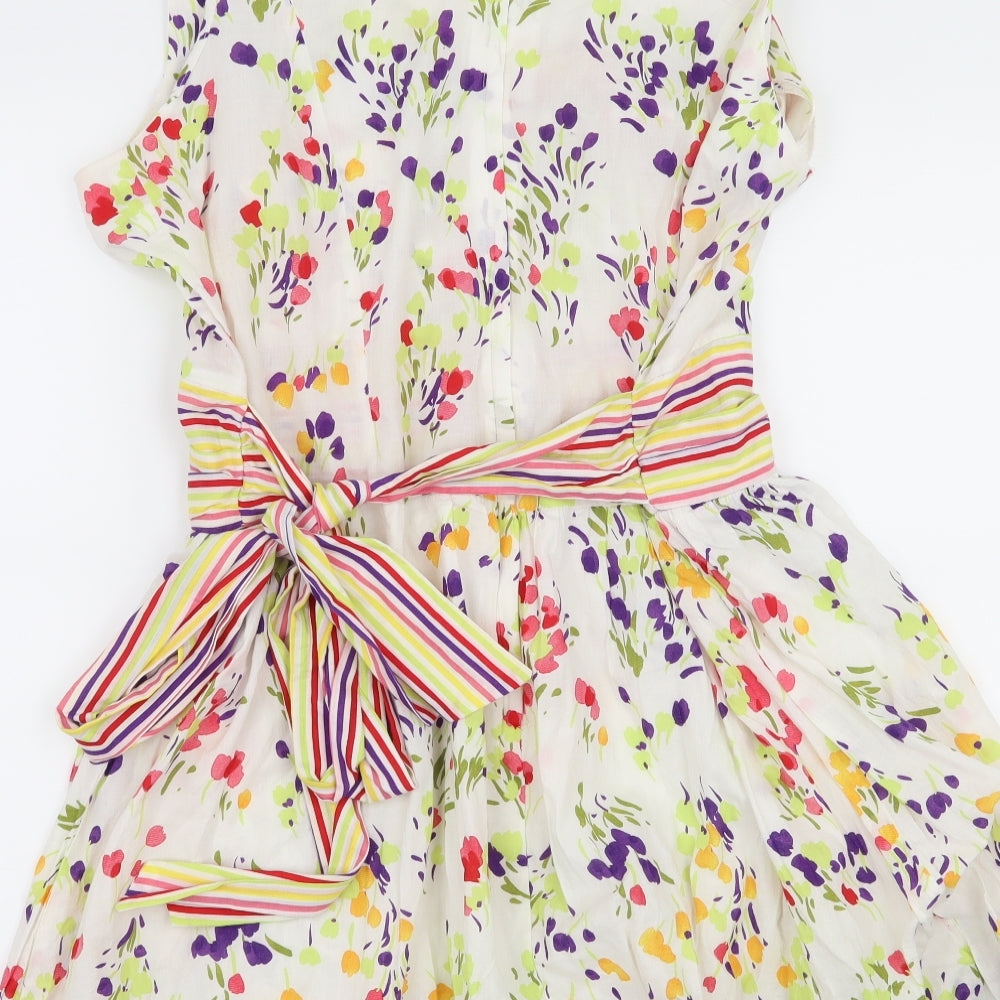 Red Herring Womens White Floral  Fit & Flare  Size 16