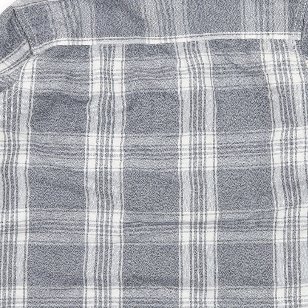 F&F Boys Grey Plaid  Basic Button-Up Size 8-9 Years