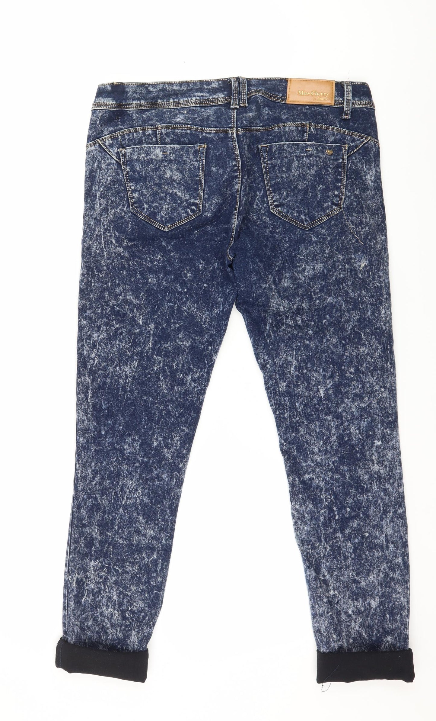Miss Cherry Womens Blue  Denim Skinny Jeans Size 32 in L26 in - Acid Wash