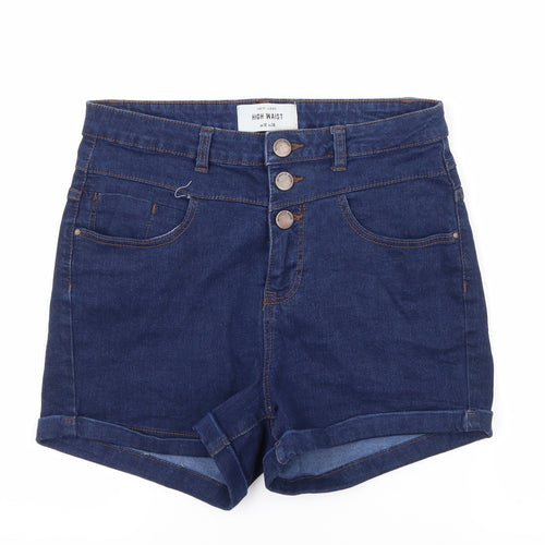 New Look Womens Blue  Denim Hot Pants Shorts Size 10