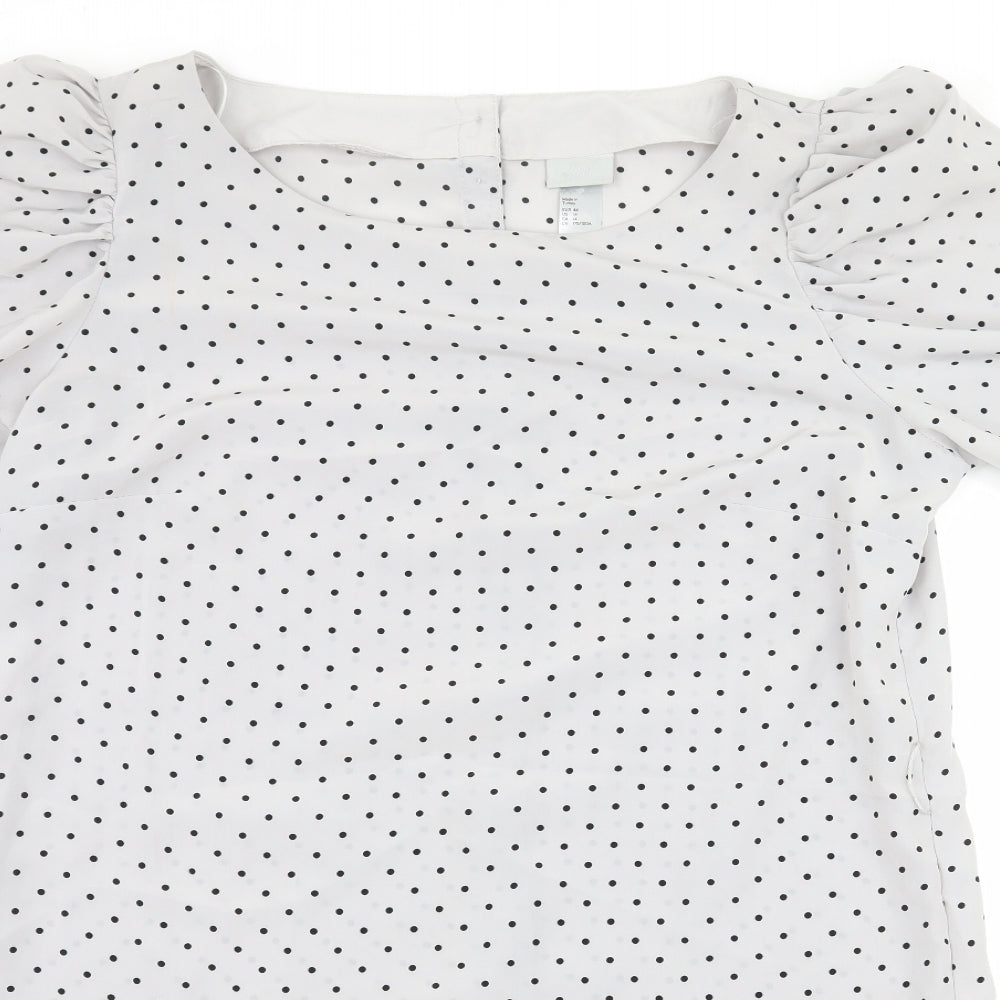 H&M Womens Gold Polka Dot  A-Line  Size 14