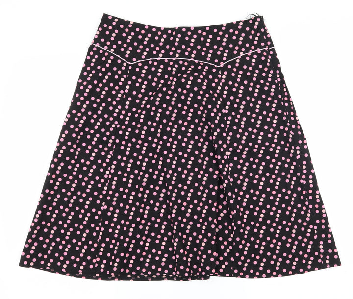 Bay Womens Black Polka Dot Flare Skirt Size 12