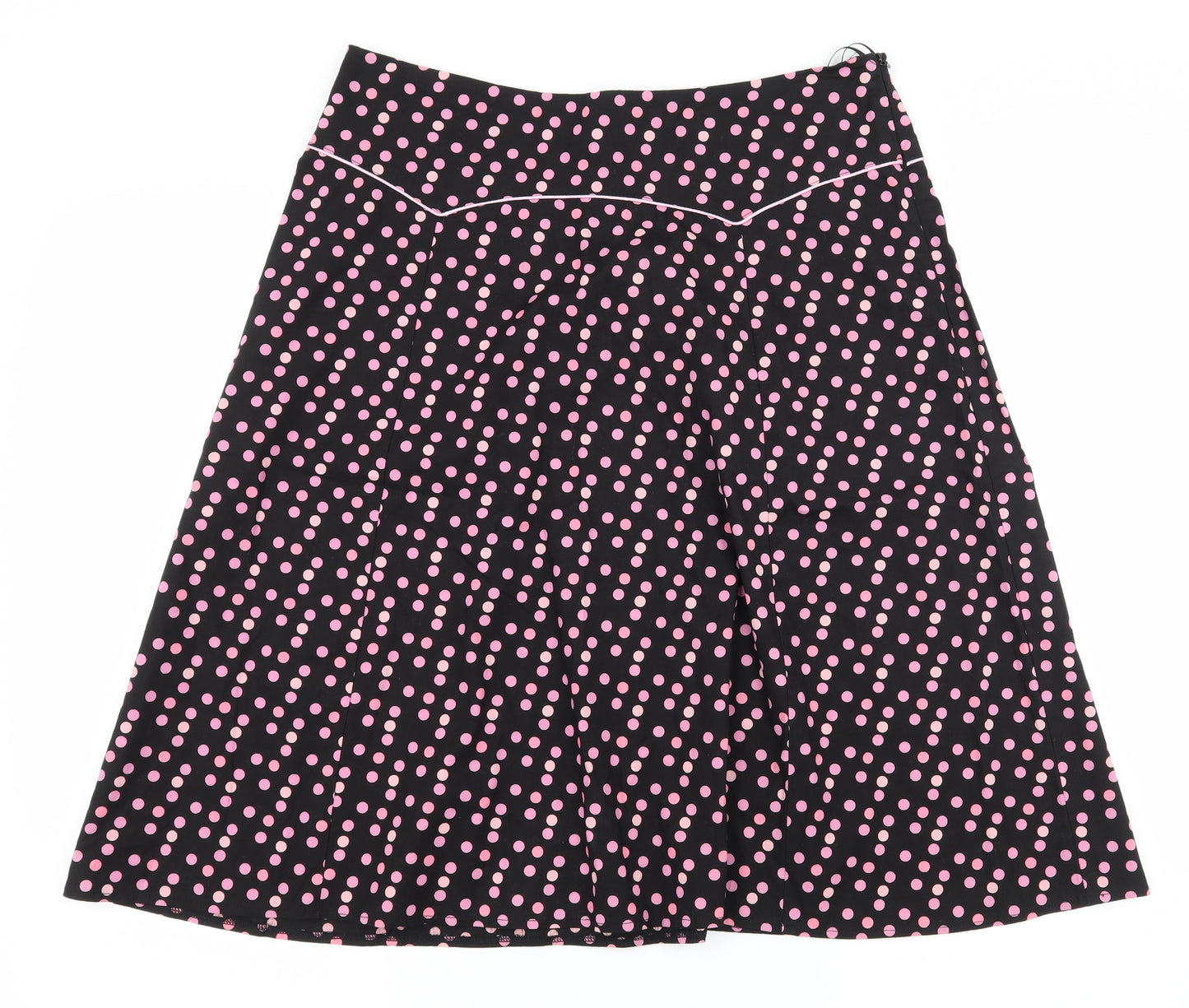 Bay Womens Black Polka Dot  Flare Skirt Size 12