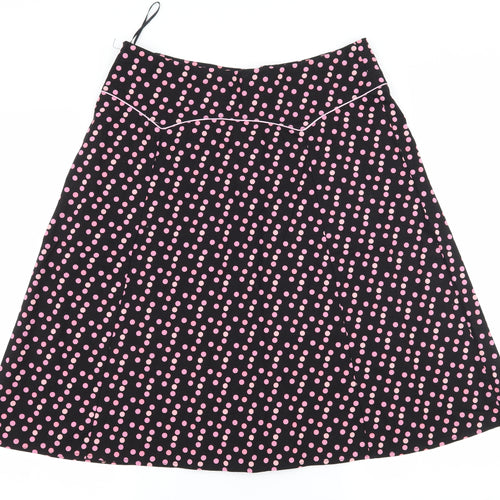 Bay Womens Black Polka Dot  Flare Skirt Size 12