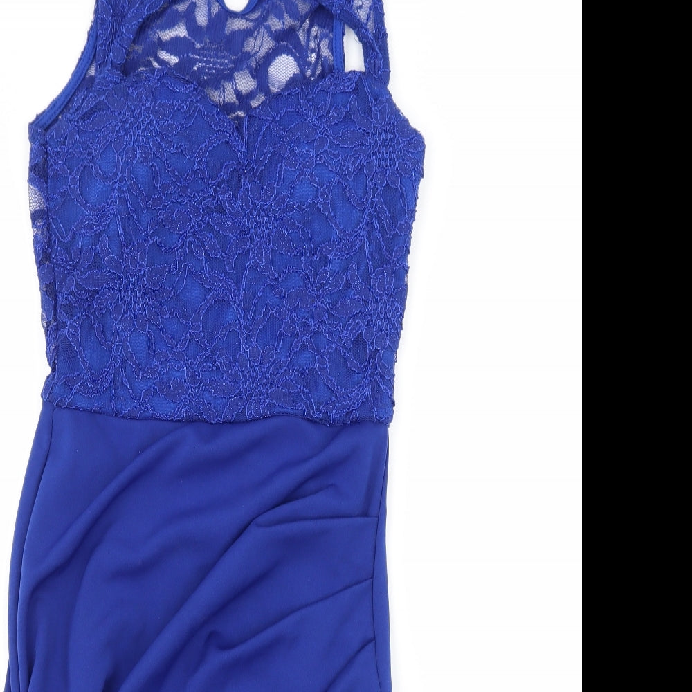 Quiz Womens Blue   Bodycon  Size 8  - Cut Out Neckline