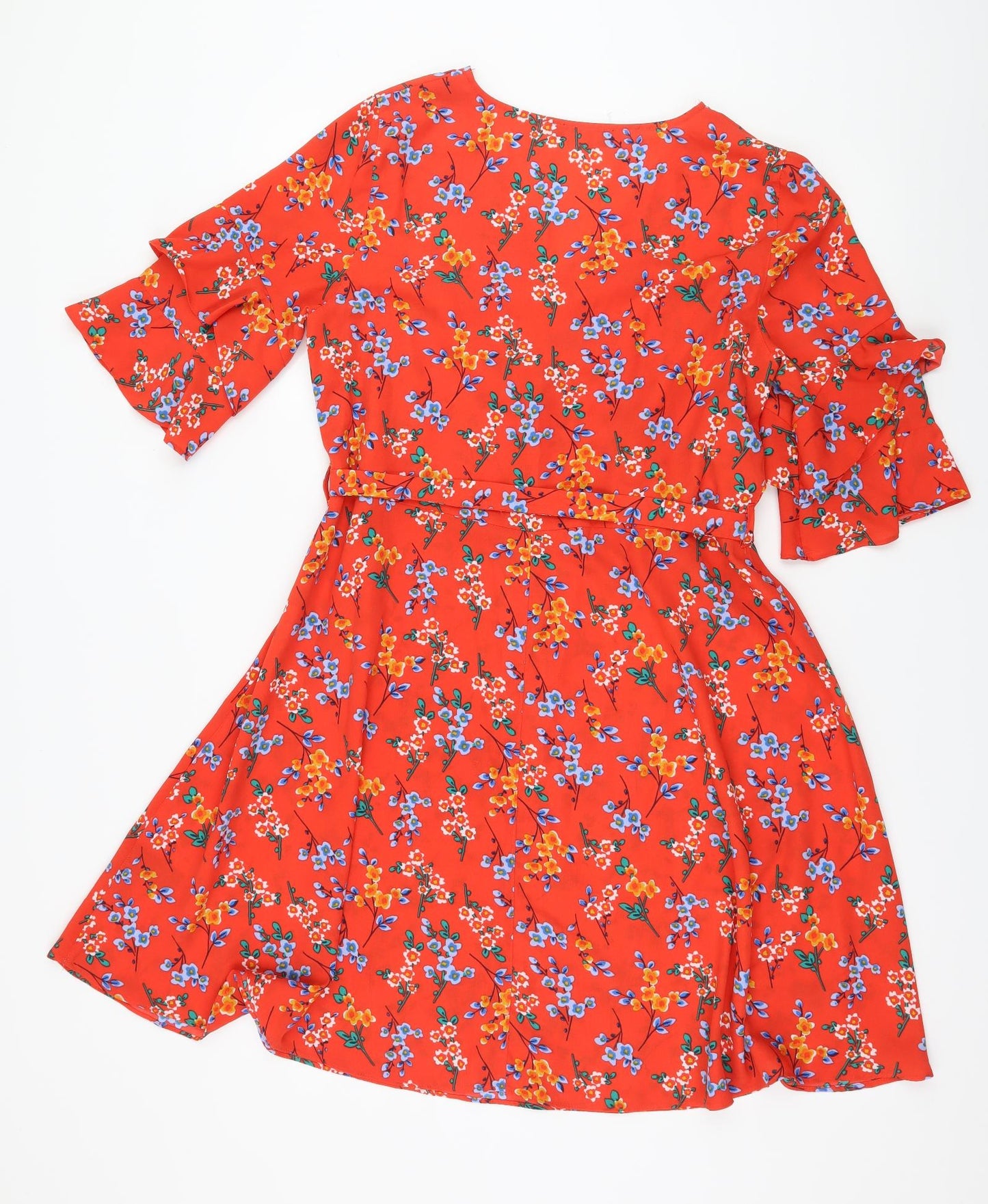 Papaya Womens Red Floral  Fit & Flare  Size 12