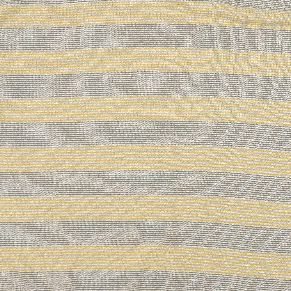 Gabicci Mens Grey Striped Knit Pullover Jumper Size M