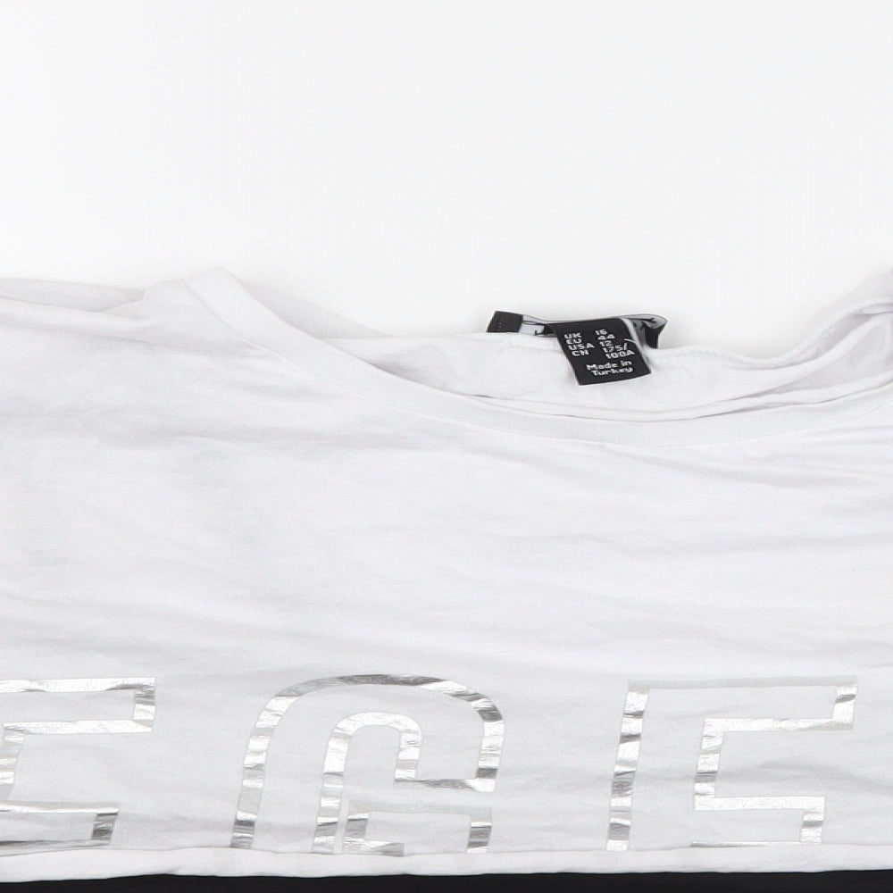 New Look Womens White  Jersey Basic T-Shirt Size 16  - Legend