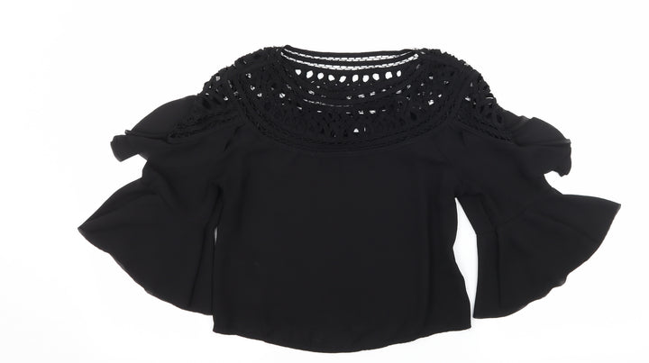 H&M Womens Black   Basic Blouse Size 6