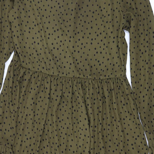 F&F Womens Green Polka Dot  Shirt Dress  Size 12