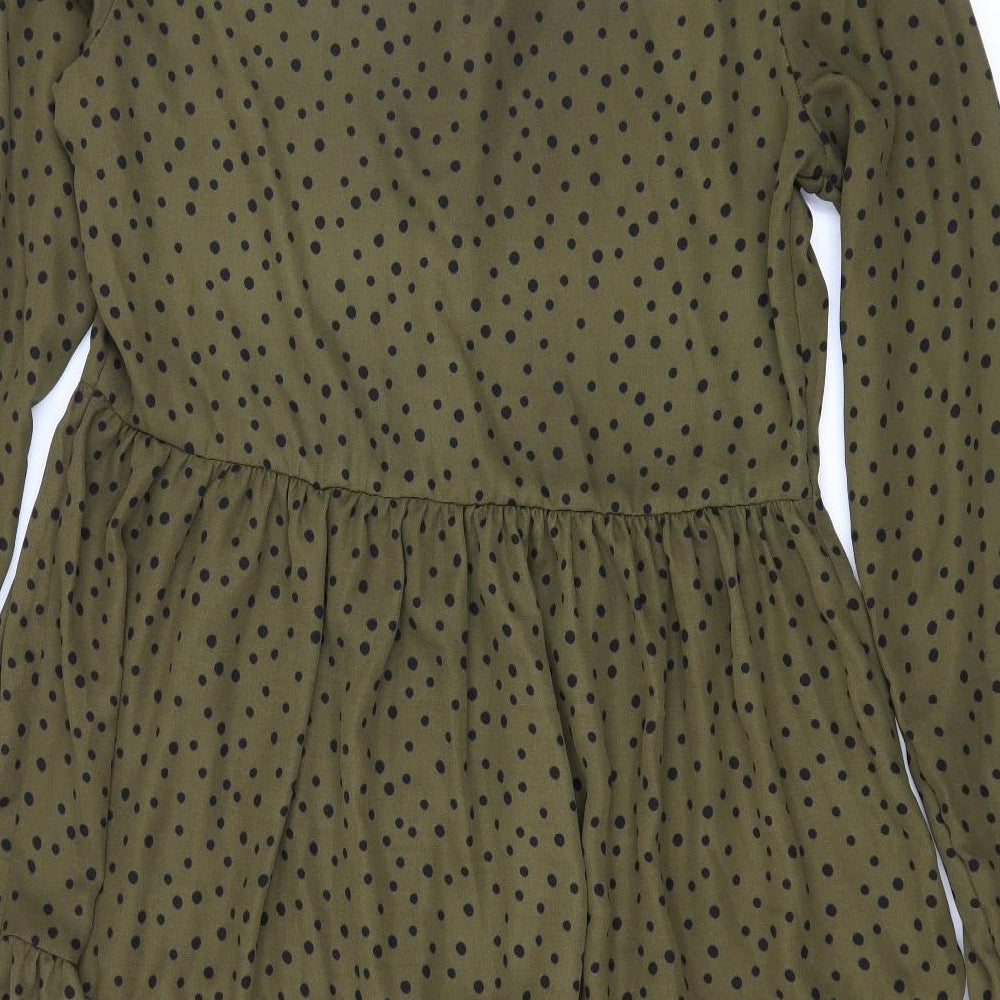 F&F Womens Green Polka Dot  Shirt Dress  Size 12