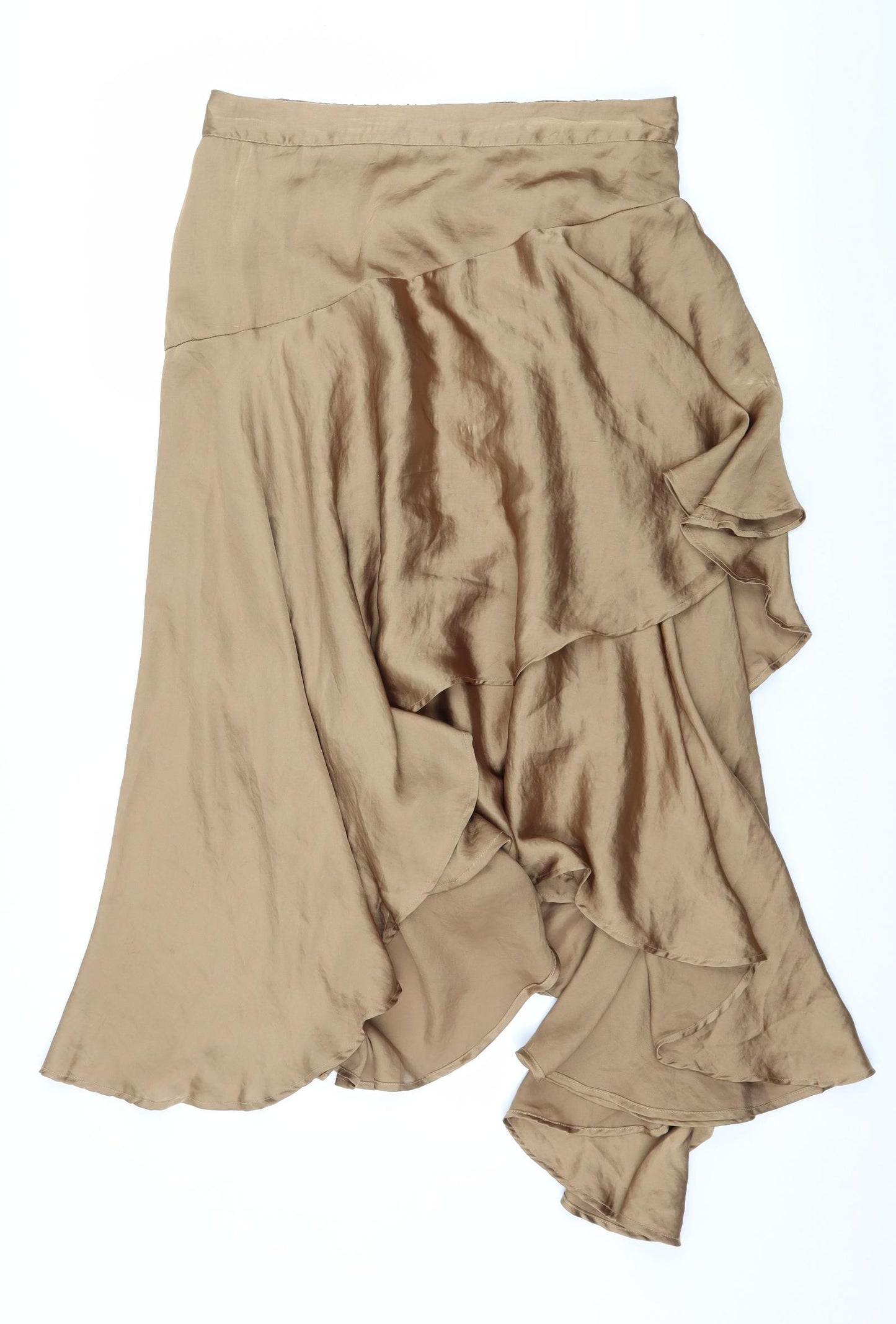 Label Lab Womens Brown  Satin Flare Skirt Size 12  - Layered