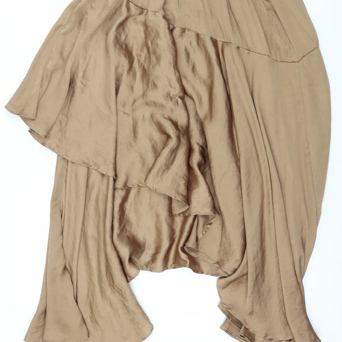 Label Lab Womens Brown  Satin Flare Skirt Size 12  - Layered