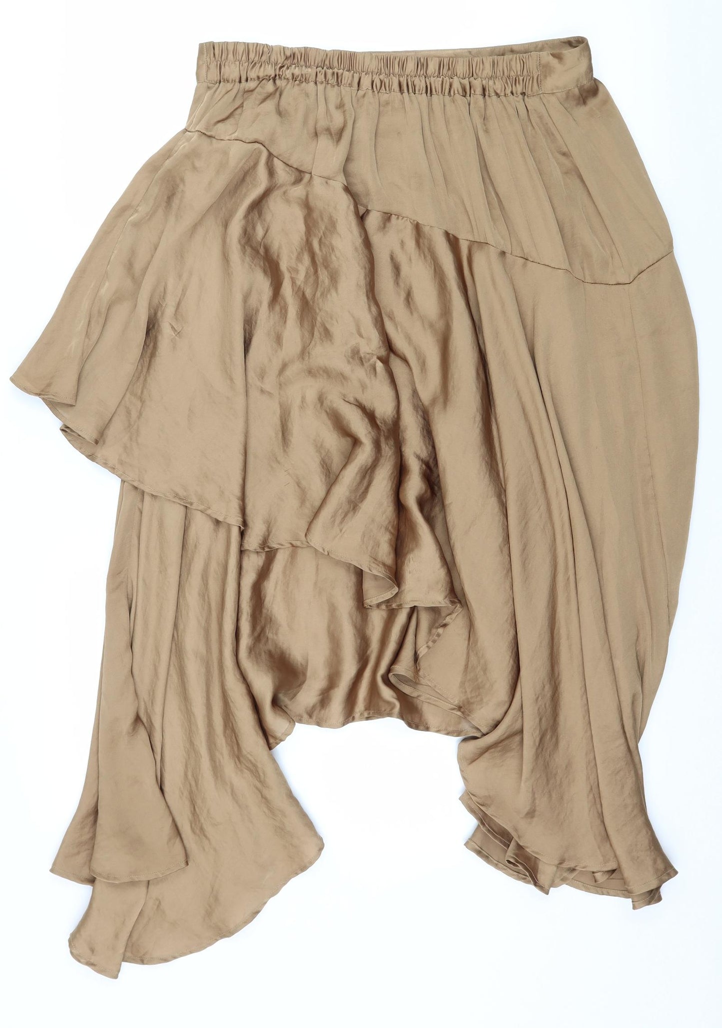 Label Lab Womens Brown  Satin Flare Skirt Size 12  - Layered