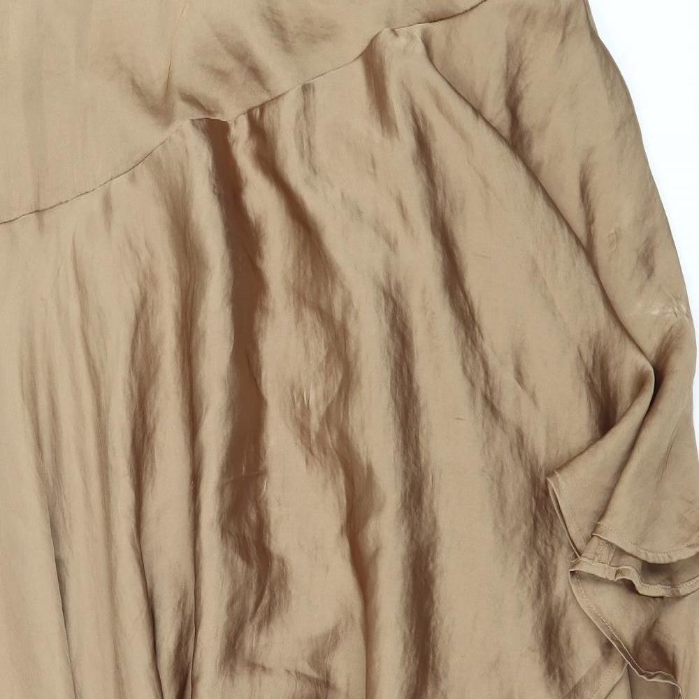 Label Lab Womens Brown  Satin Flare Skirt Size 12  - Layered