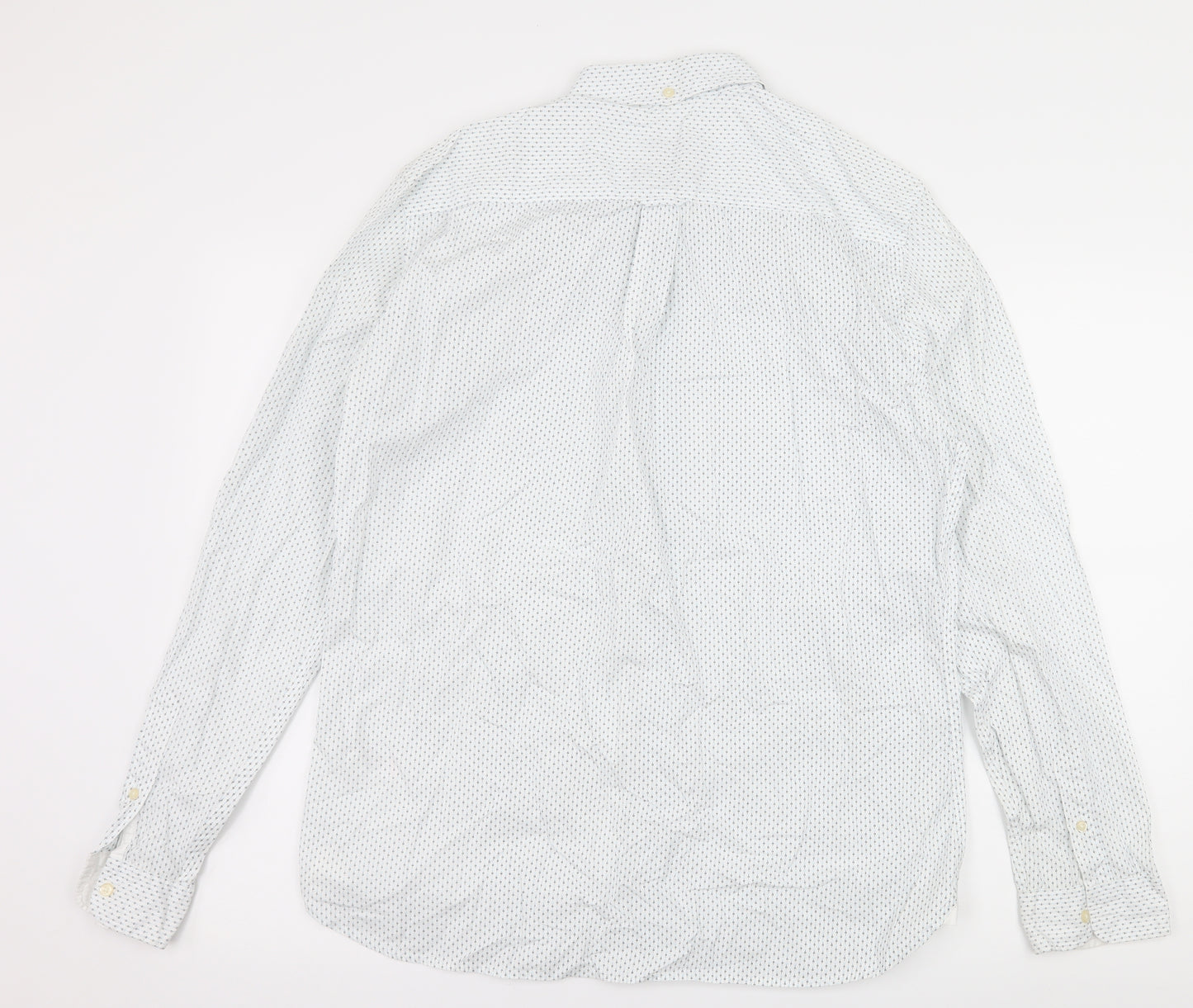 NEXT Mens White Polka Dot   Button-Up Size L