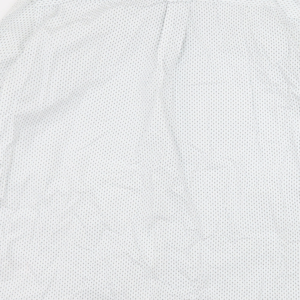 NEXT Mens White Polka Dot   Button-Up Size L
