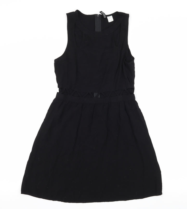 H&M Womens Black   Fit & Flare  Size 10  - Cut Out Waist
